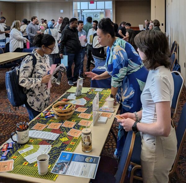 Global Ties Akron interns welcoming international students during The University of Akron orientation.