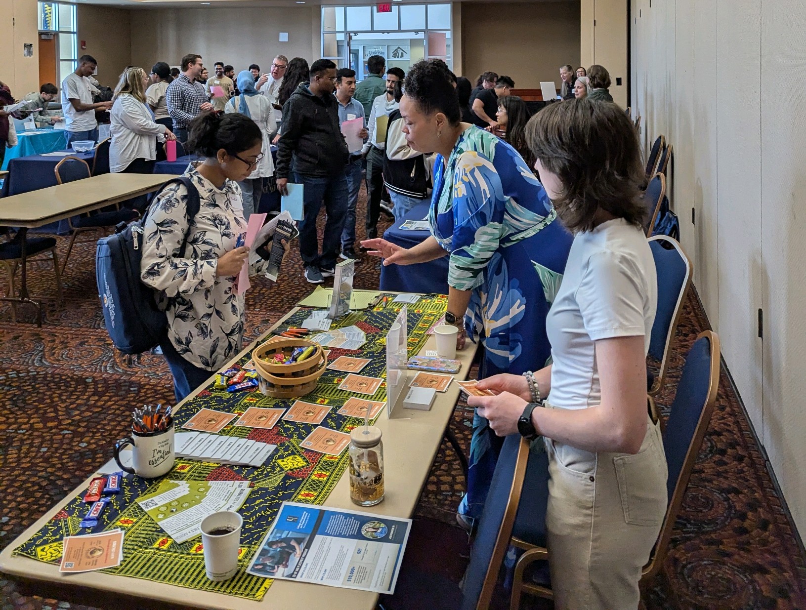 Global Ties Akron interns welcoming international students during The University of Akron orientation.