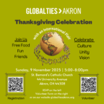 Akron, Ohio thanksgiving celebration and volunteering events supporting citizen diplomacy.