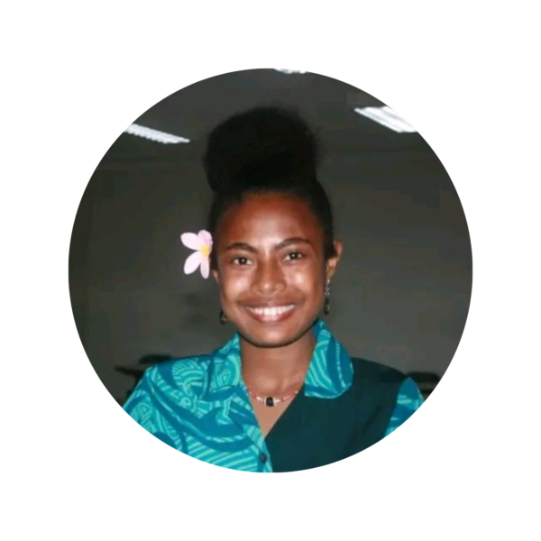 Close-up portrait of 2026 Community Engagement Exchange Fellow Naomi Dubabagi from Papua New Guinea, smiling cleanly.